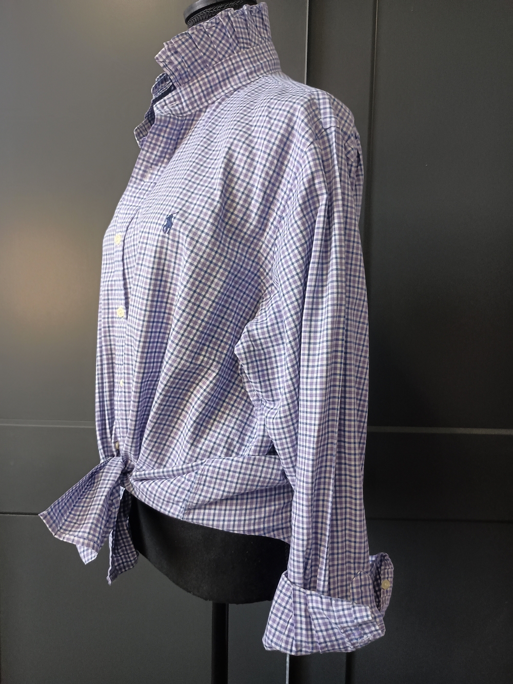 Upcycled Women's Ralph Lauren Ruffled Collar Shirt #127